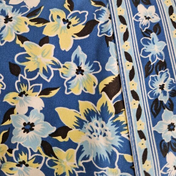 INC International Concepts Silk Blue Tunic Top 3/4 Sleevs Plus Size 14 Floral - Picture 6 of 15